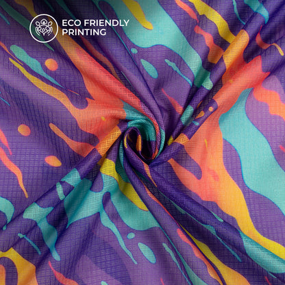 Abstract Digital Print Kota Doria Fabric
