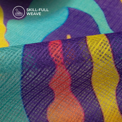 Abstract Digital Print Kota Doria Fabric
