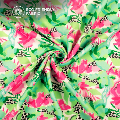 Floral Digital Print Poly Cambric Fabric