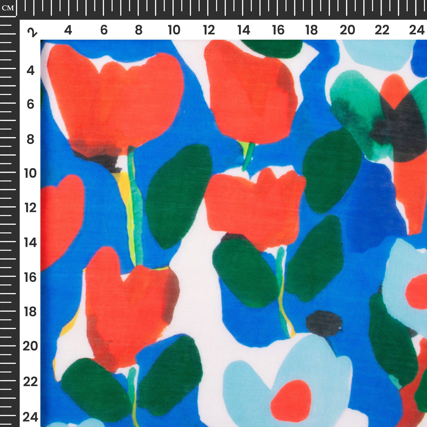 Abstract Floral Digital Print Poly Cambric Fabric