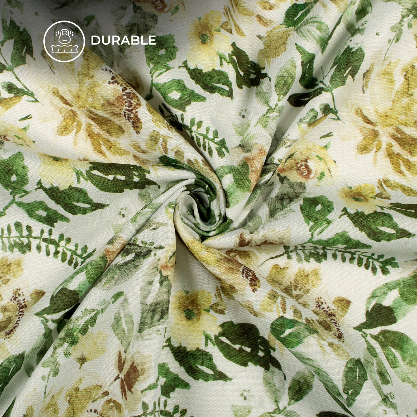 Exclusive Leafage Digital Print Poly Linen Fabric