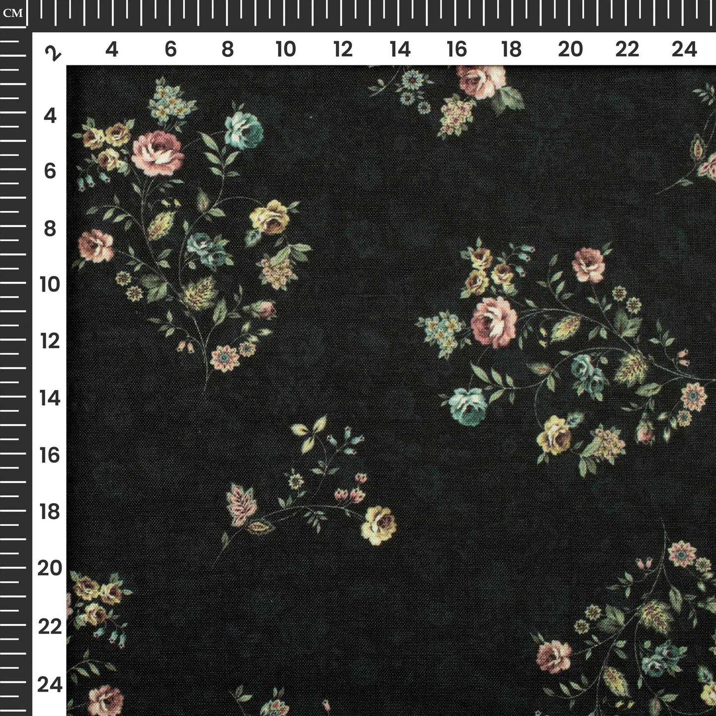 Floral Digital Print Poly Linen Fabric