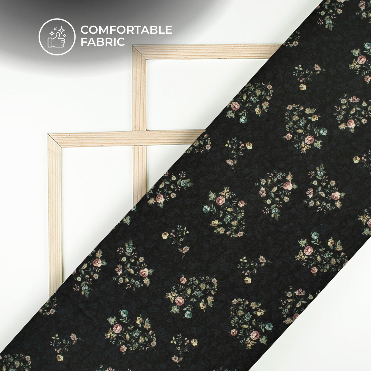 Floral Digital Print Poly Linen Fabric