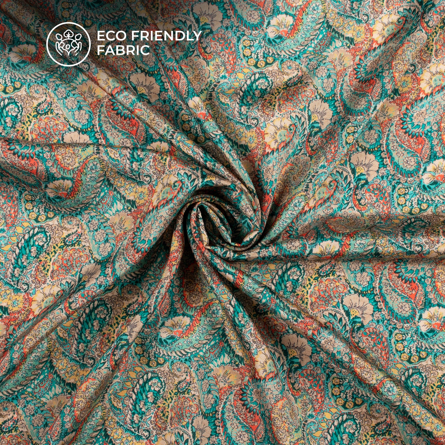 Attractive Paisley Digital Print Crepe Silk Fabric