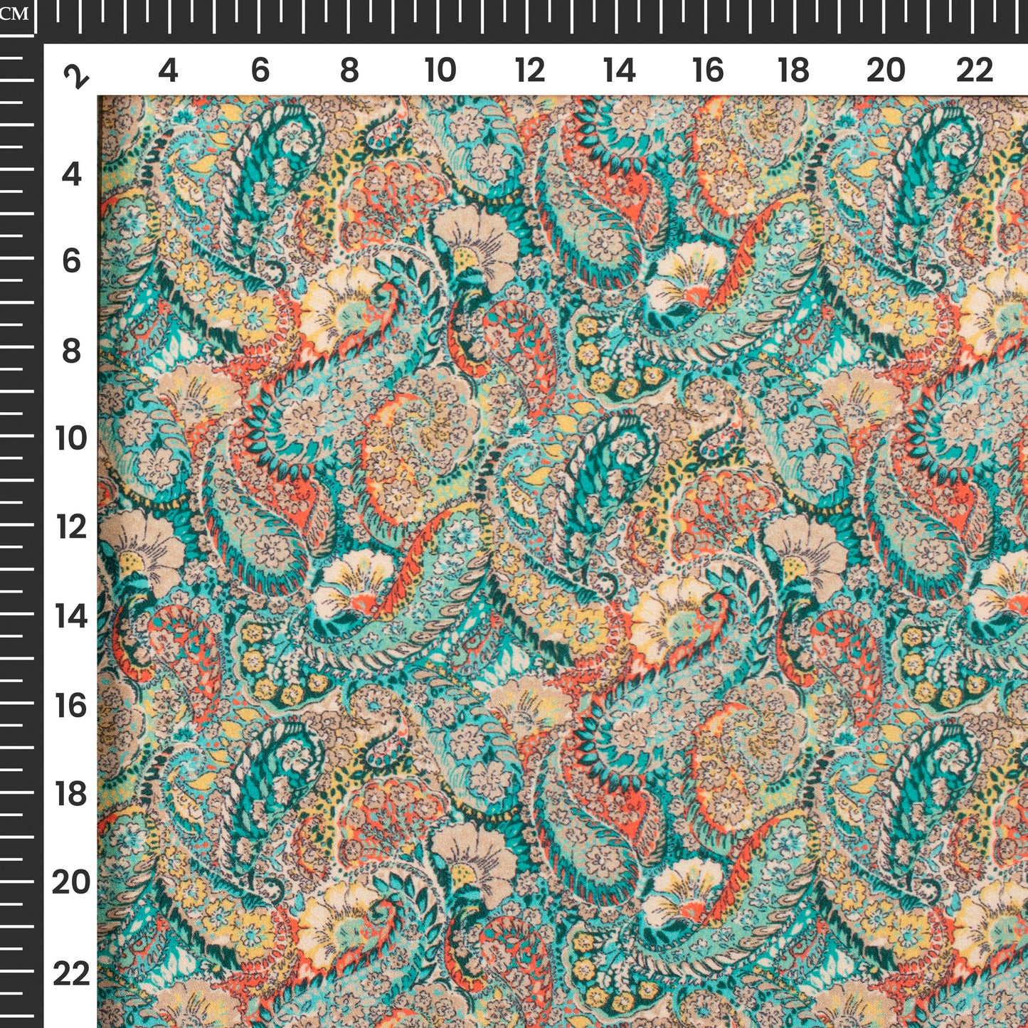 Attractive Paisley Digital Print Crepe Silk Fabric