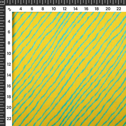 Smart Yellow Leheriya Digital Print Japan Satin Fabric