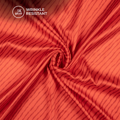 Trendy Red Leheriya Digital Print Japan Satin Fabric