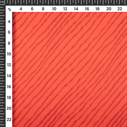 Trendy Red Leheriya Digital Print Japan Satin Fabric