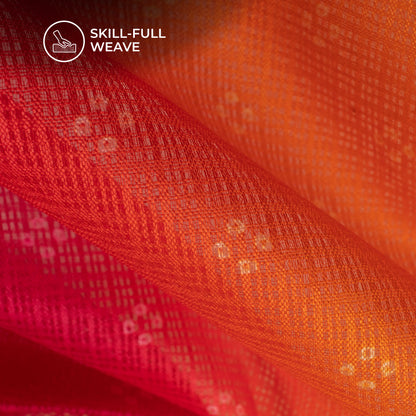 Exclusive Ombre Bandhanii Duo Digital Print Kota Doria Fabric
