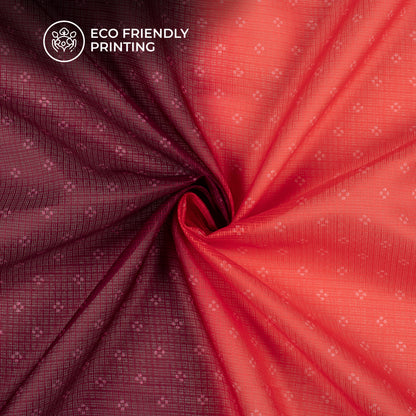 Exclusive Ombre Bandhanii Duo Digital Print Kota Doria Fabric