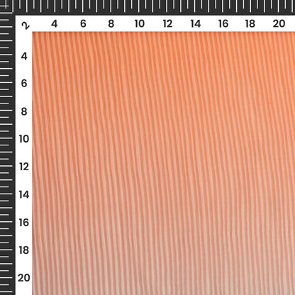 Tiger Orange Ombre Digital Print Georgette Pleated Fabric