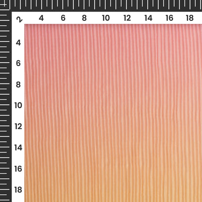 Tiger Orange Ombre Digital Print Georgette Pleated Fabric