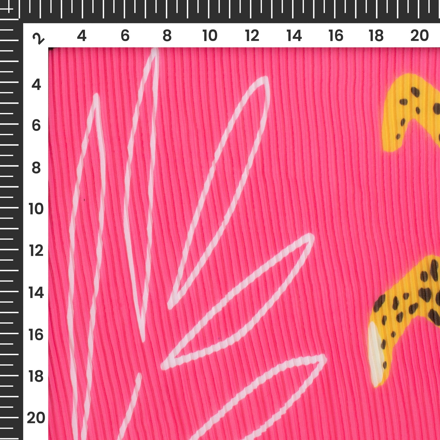 Deep Pink Leopard Digital Print Georgette Pleated Fabric