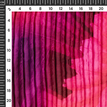 Multi Color Abstract Digital Print Japan Satin Pleated Fabric