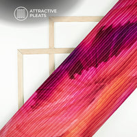 Multi Color Abstract Digital Print Japan Satin Pleated Fabric
