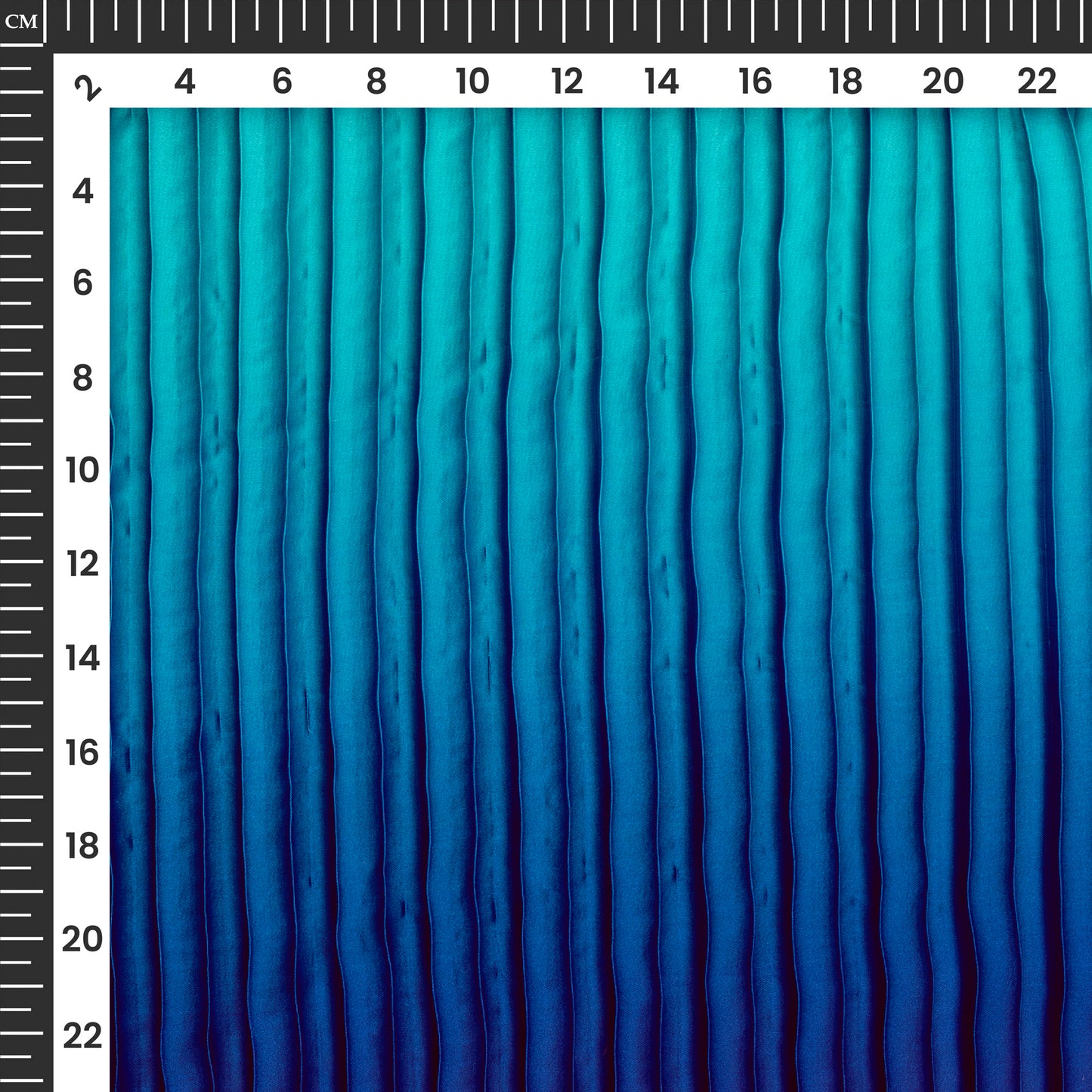 Navy Blue Ombre Digital Print Japan Satin Pleated Fabric