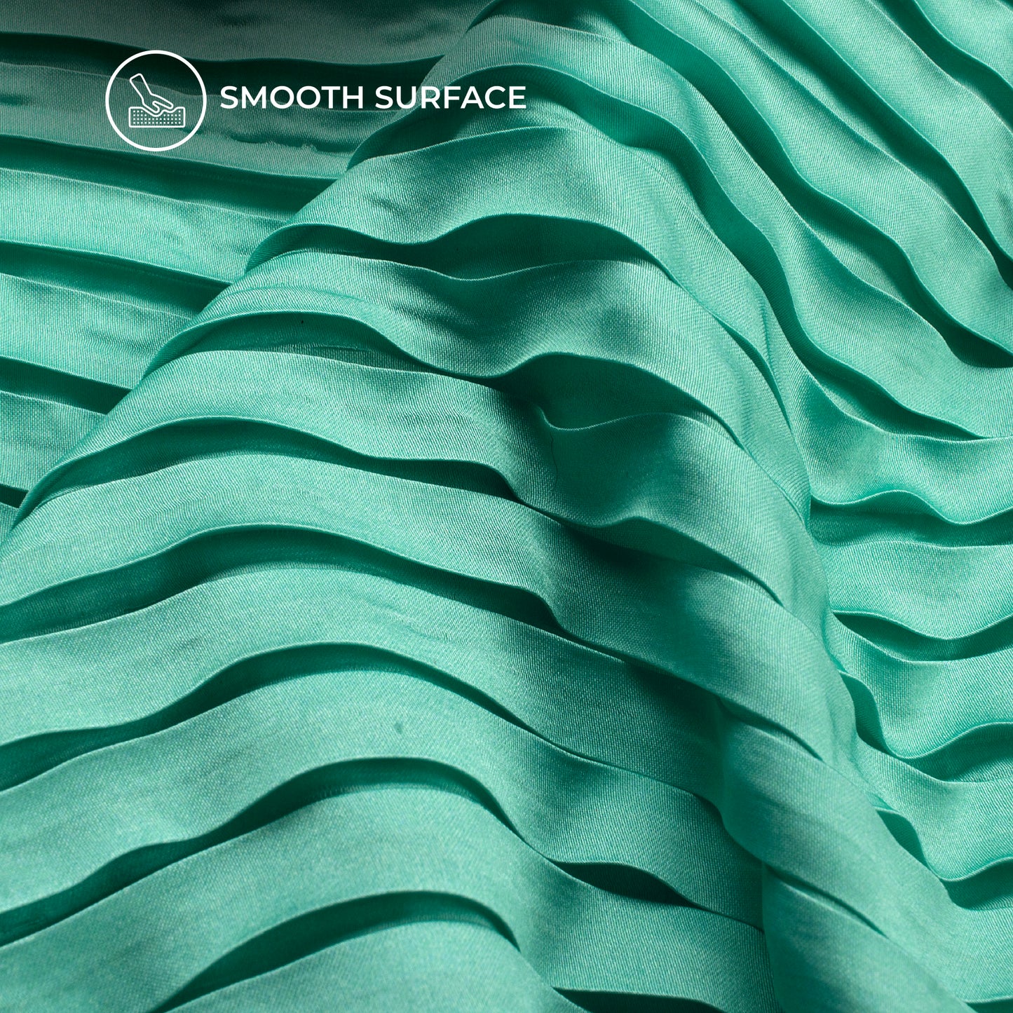 Mint Green Ombre Digital Print Japan Satin Pleated Fabric