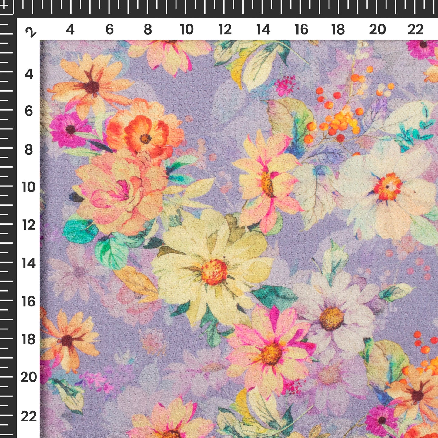 Light Violet Floral Printed Sustainable Eucalyptus Fabric
