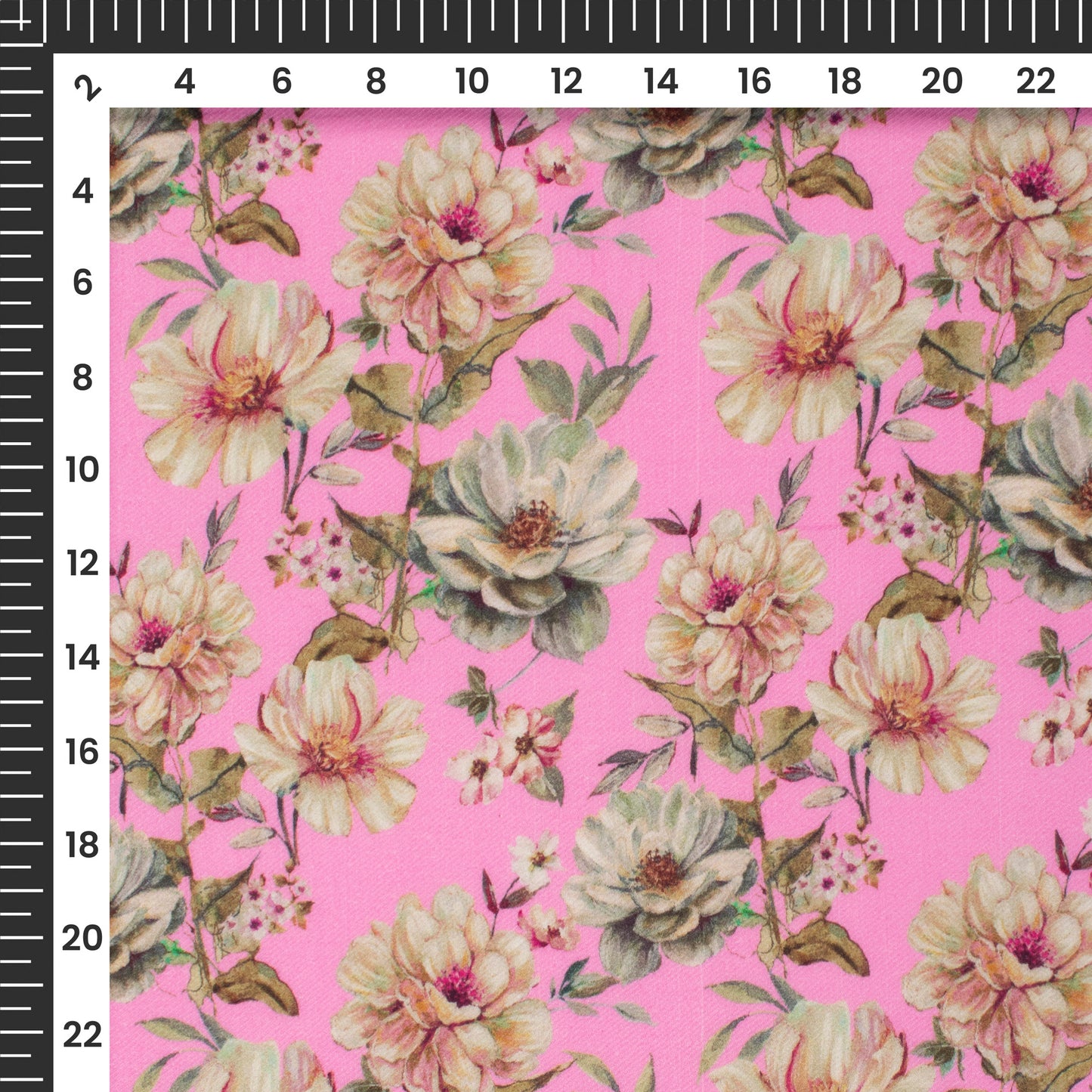 Pink Floral Printed Sustainable Milk Fabric