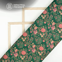 Exclusive Floral Pattern Digital Print Chiku Flat Slik Fabric