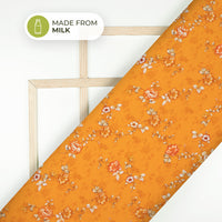Fire Orange Tye And Dye Printed Sustainable Milk Fabric