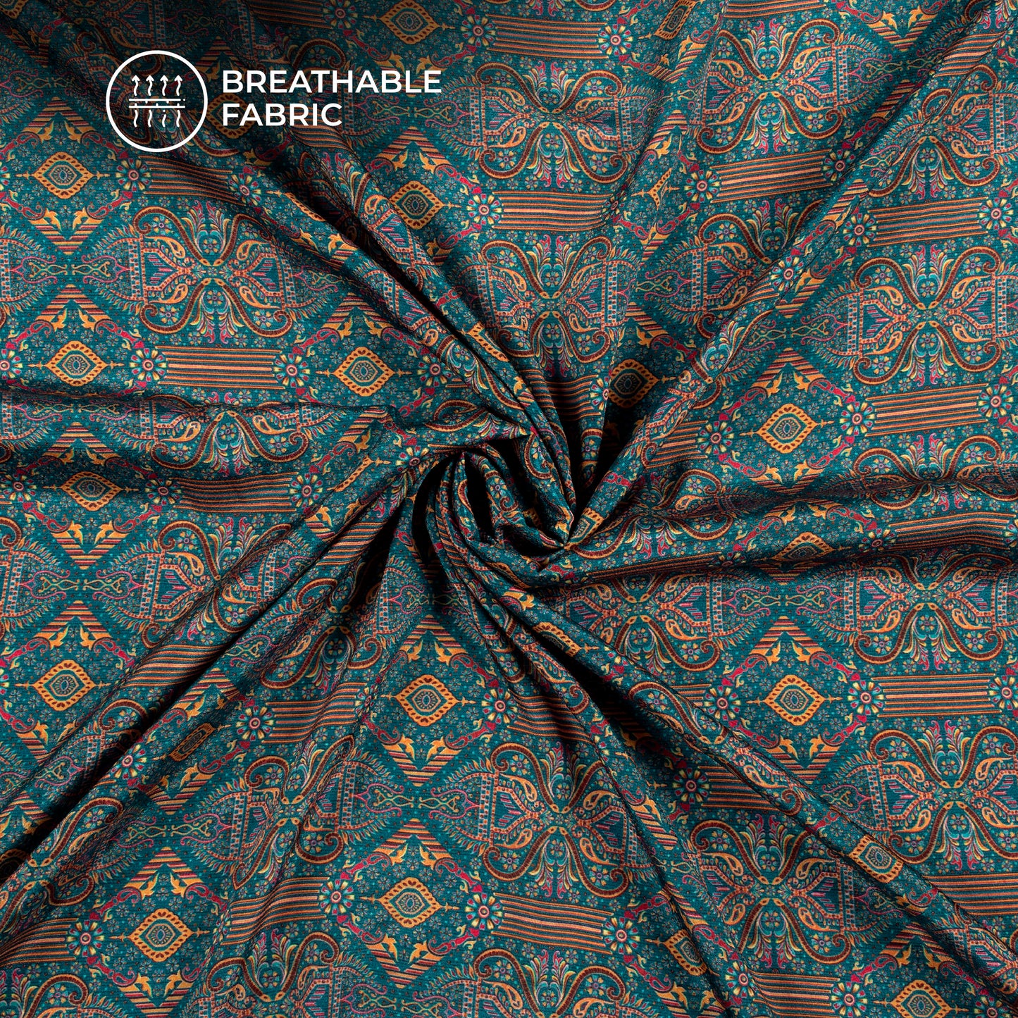 Ethnic Digital Print Crepe Silk Fabric