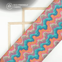 Geometric Dots Digital Print Crepe Silk Fabric