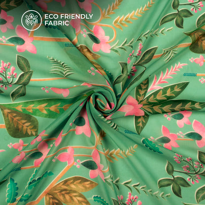 Vintage Floral Digital Print Georgette Fabric
