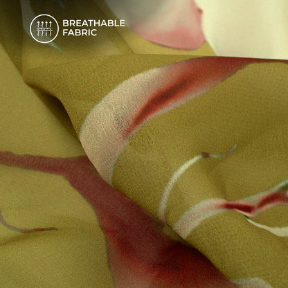 Classic Floral Digital Print Georgette Fabric