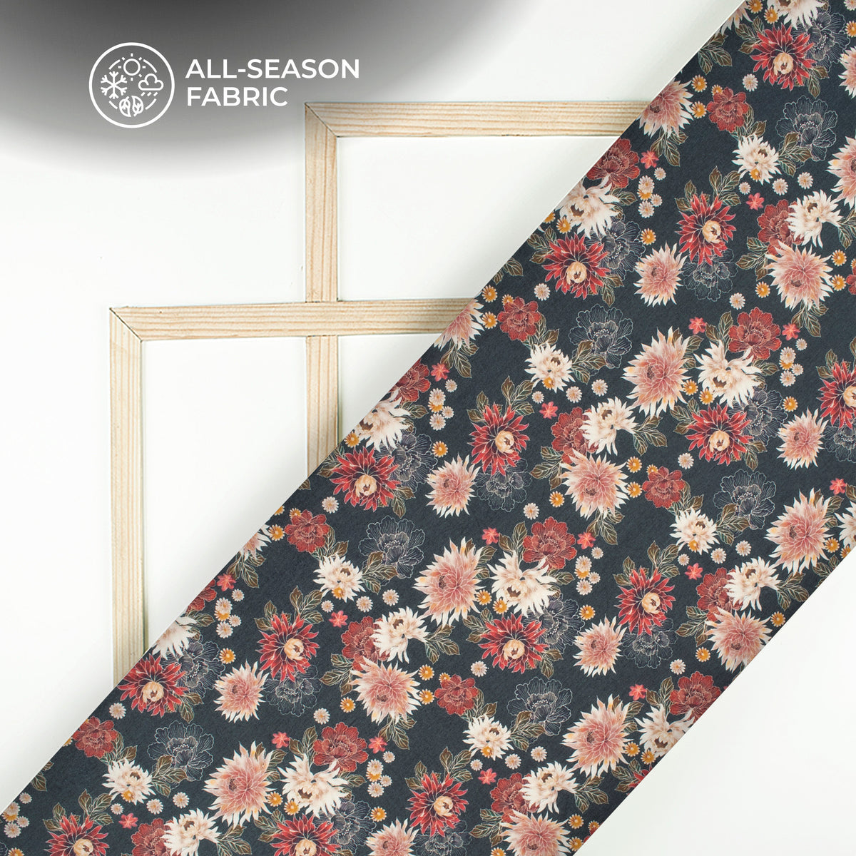 Seamless Floral Digital Print Cotton Cambric Fabric