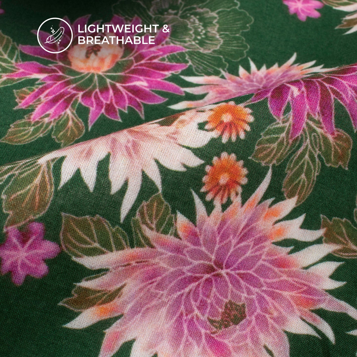 Seamless Floral Digital Print Cotton Cambric Fabric