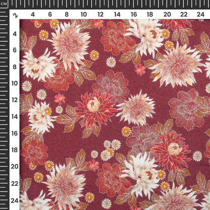 Seamless Floral Digital Print Cotton Cambric Fabric
