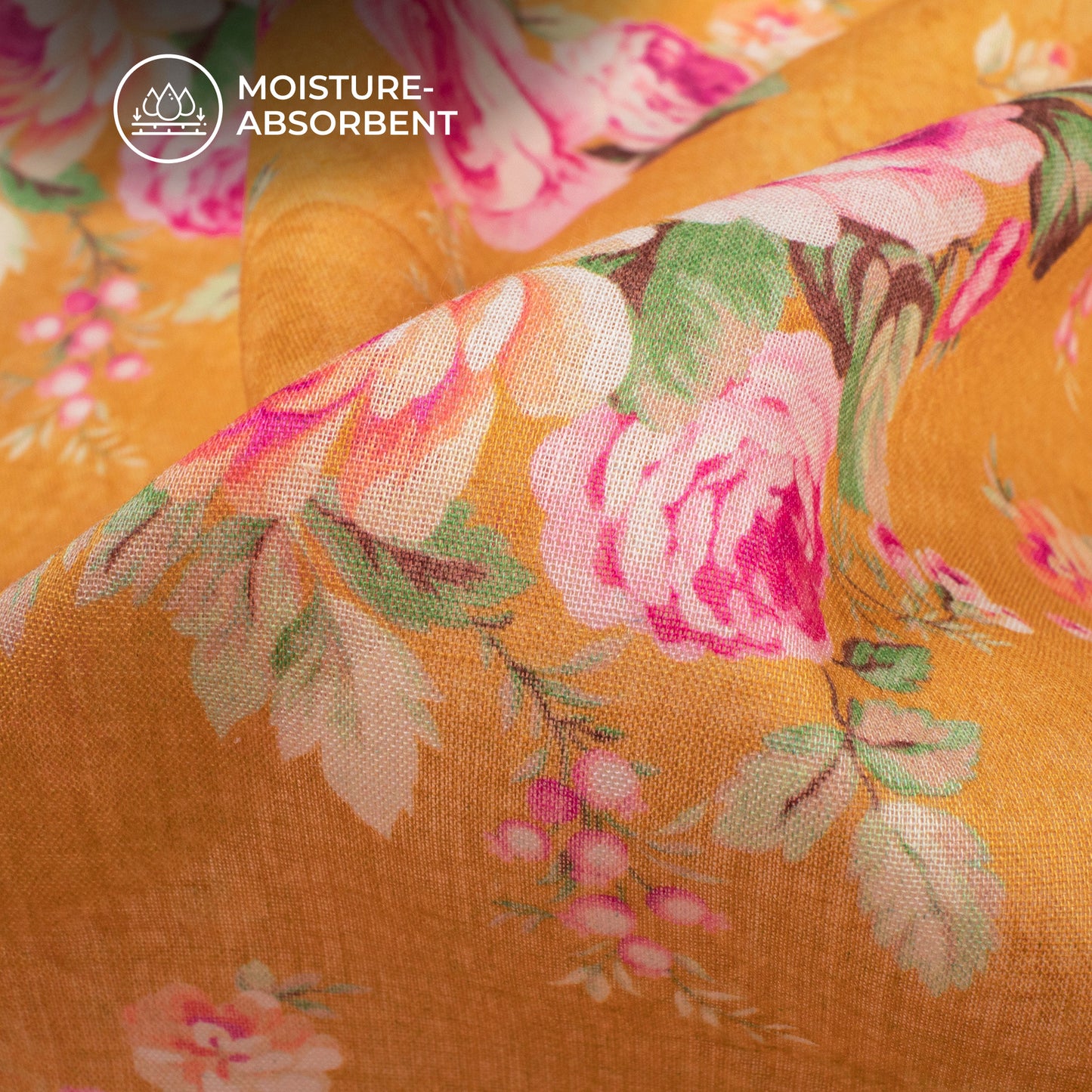 Attractive Floral Digital Print Pure Cotton Mulmul Fabric