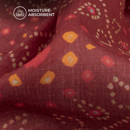 Bestselling Bandhanii Digital Print Pure Cotton Mulmul Fabric