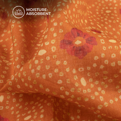 Lovely Bandhanii Digital Print Pure Cotton Mulmul Fabric