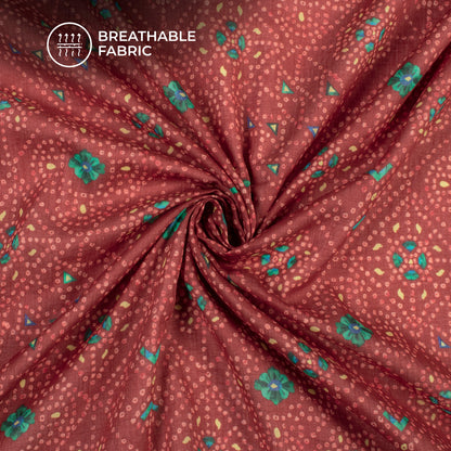 Lovely Bandhanii Digital Print Pure Cotton Mulmul Fabric