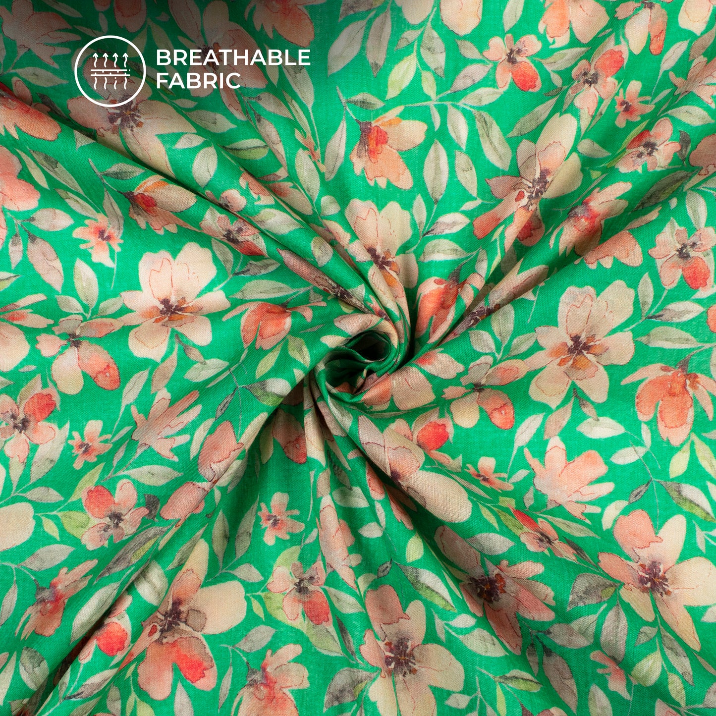 Trendy Floral Digital Print Pure Cotton Mulmul Fabric