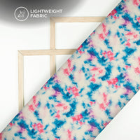 Trendy Tye And Dye Digital Print Organza Satin Fabric