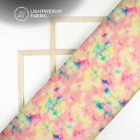 Lovely Tye And Dye Digital Print Organza Satin Fabric