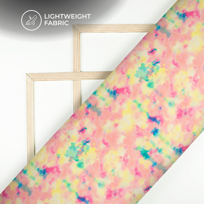 Lovely Tye And Dye Digital Print Organza Satin Fabric