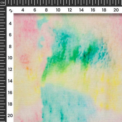 Attractive Tye And Dye Digital Print Organza Satin Fabric