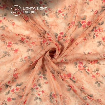 Blushing Floral Digital Print Pure Georgette Fabric