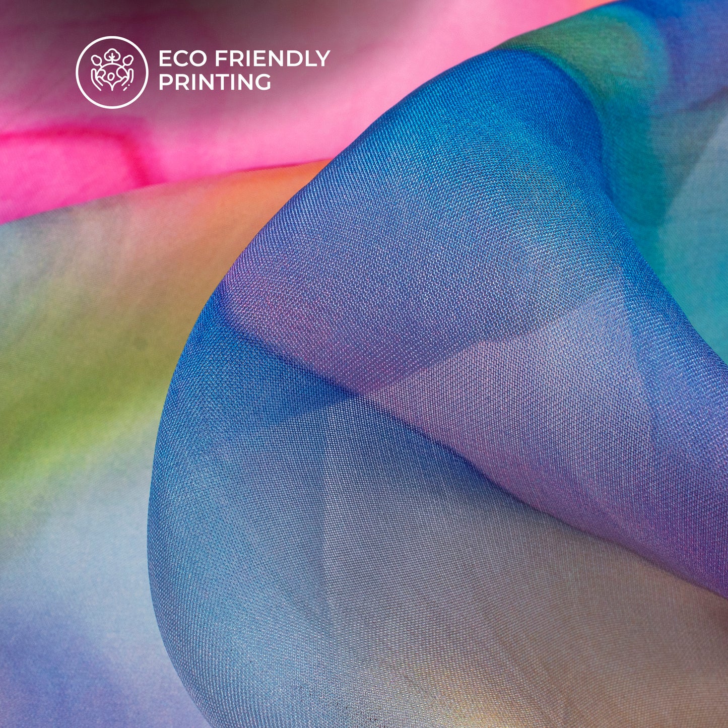 Beautiful Tie Dye Digital Print Premium Pure Organza Fabric