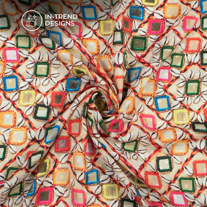 Exclusive Festive Season Gamthee Jacquard Booti Japan Satin Fabric (Width 56 Inches)