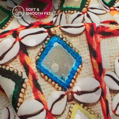 Exclusive Festive Season Gamthee Jacquard Booti Japan Satin Fabric (Width 56 Inches)
