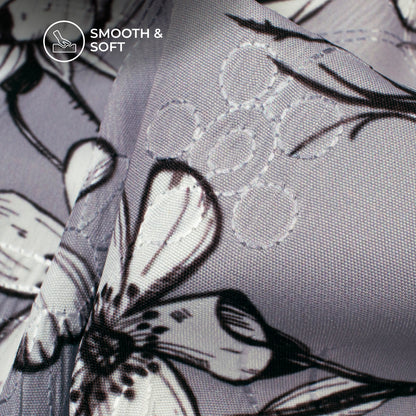 Vintage Floral Digital Print Premium Embroidery Butter Crepe Fabric