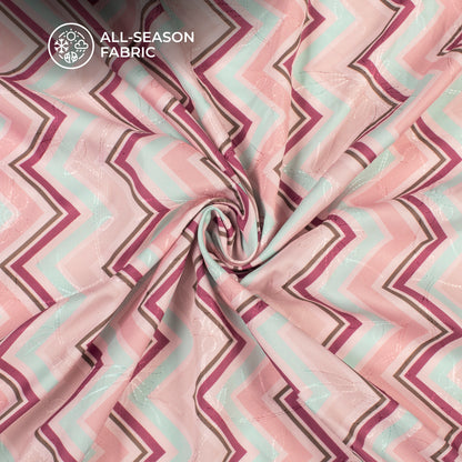 Chevron Digital Print Premium Embroidery Butter Crepe Fabric