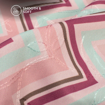 Chevron Digital Print Premium Embroidery Butter Crepe Fabric