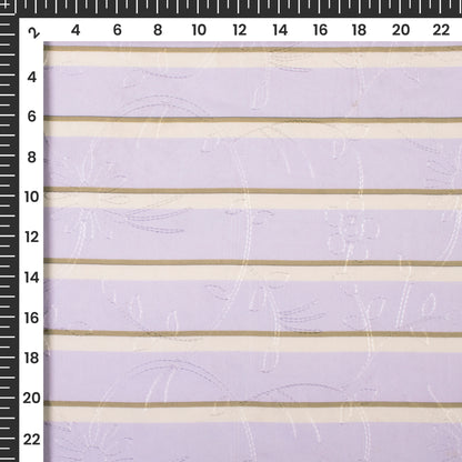 Classic Stripes Digital Print Premium Embroidery Butter Crepe Fabric