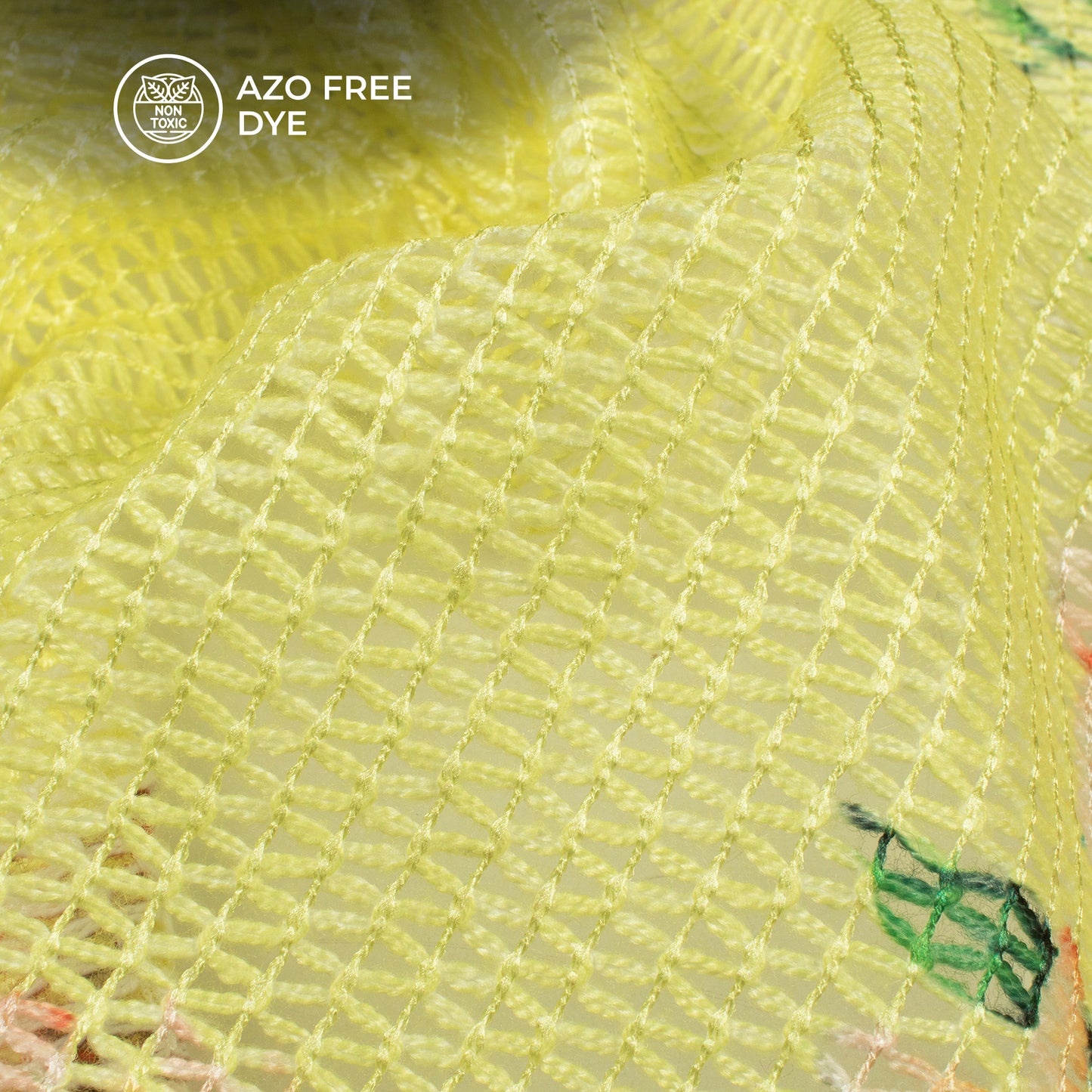 Azo Free Printed Tunisian Poly Crochet Net Fabric